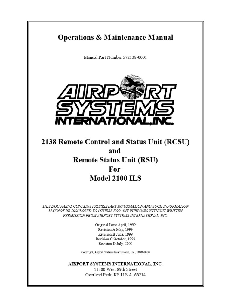 RCSU Operations & Maintenance Manual | PDF | Electrostatic Discharge ...