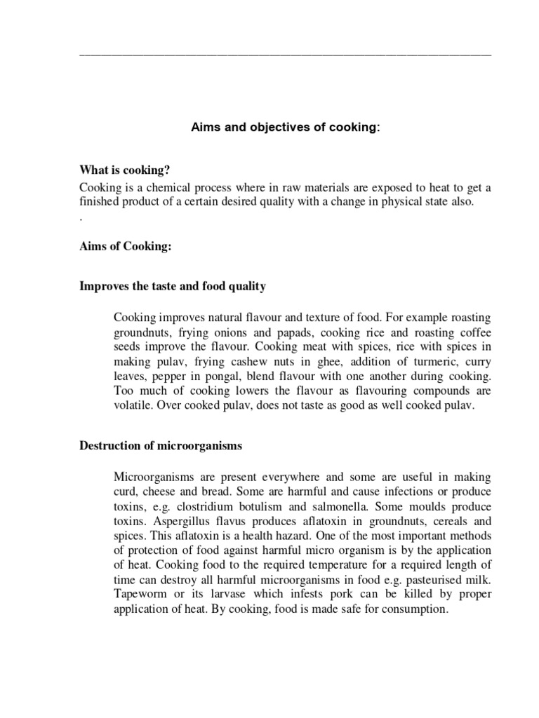 4498 - Aims and Objectives of Cooking (19 Files Merged) | PDF | Knife ...