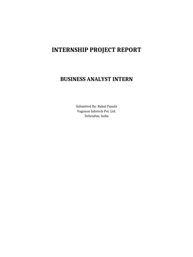 Business Analyst Internship Report | PDF | Business Analysis | Data