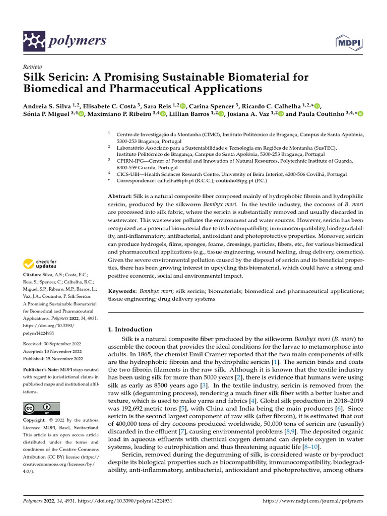Polymers 14 04931 | PDF | Silk | Pupa