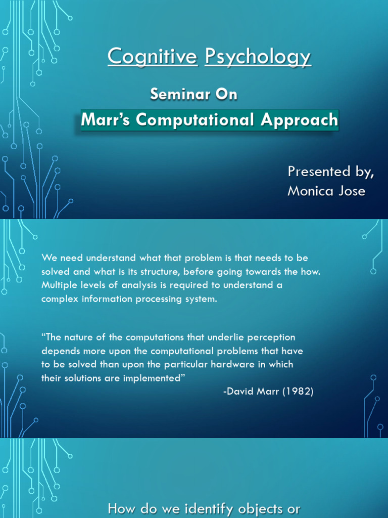 Marr's Levels of Visual Analysis | PDF | Retina | Visual System