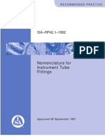 RP 42.1 Nomenclature For Instrument Tube Fittings