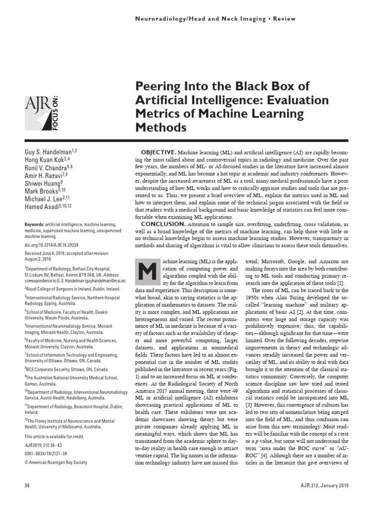 Handelman Et Al 2018 Peering Into The Black Box of Artificial ...