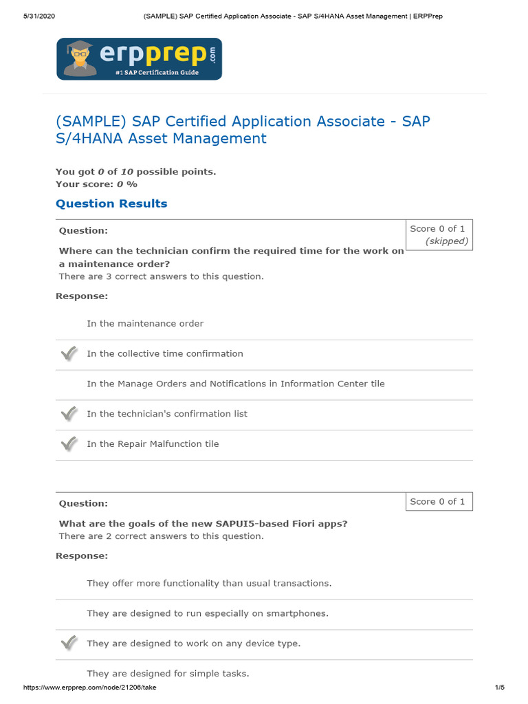 SAP S/4HANA Asset Management Exam Guide | PDF | Sap Se | Information ...