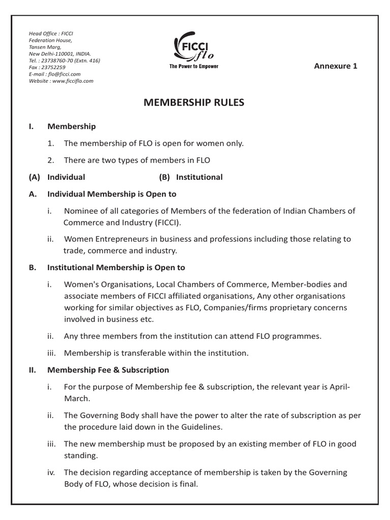 FLO Membership Fees and Types | PDF