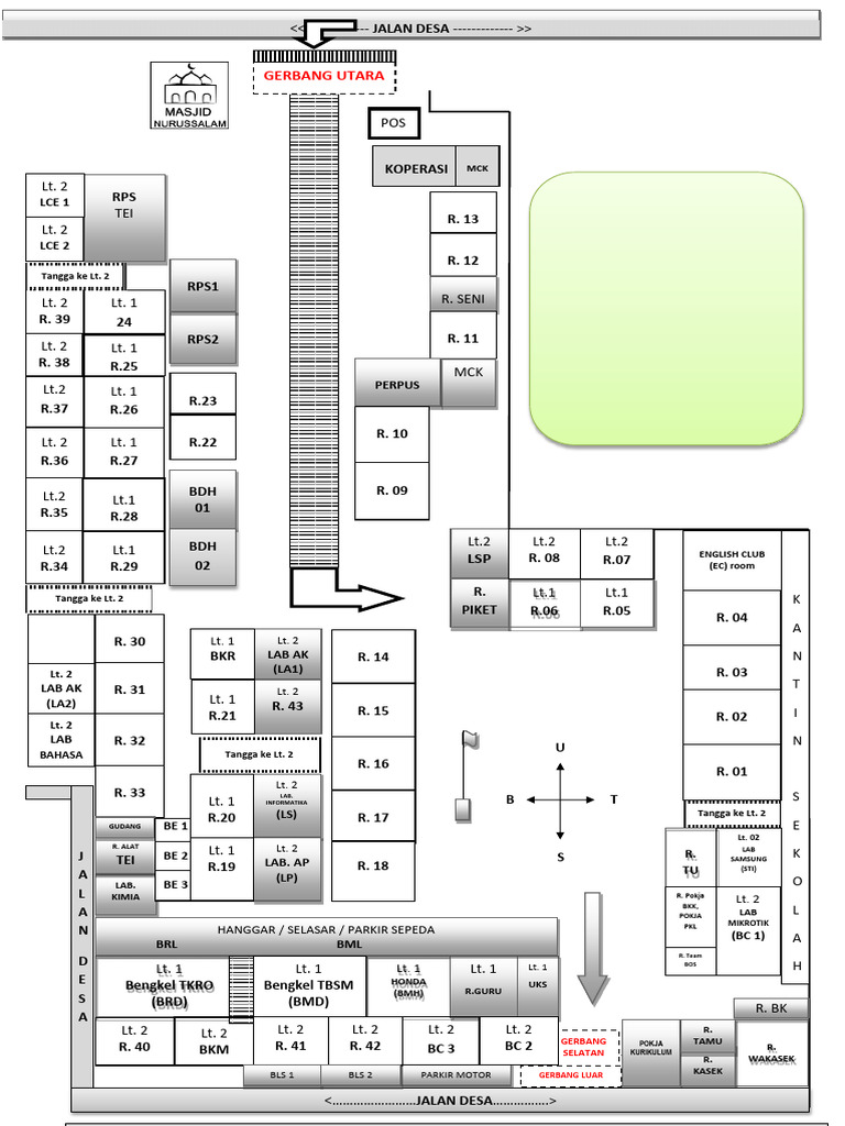 Layout Ruang KBM SMKN 1 Bandung 2024 | PDF