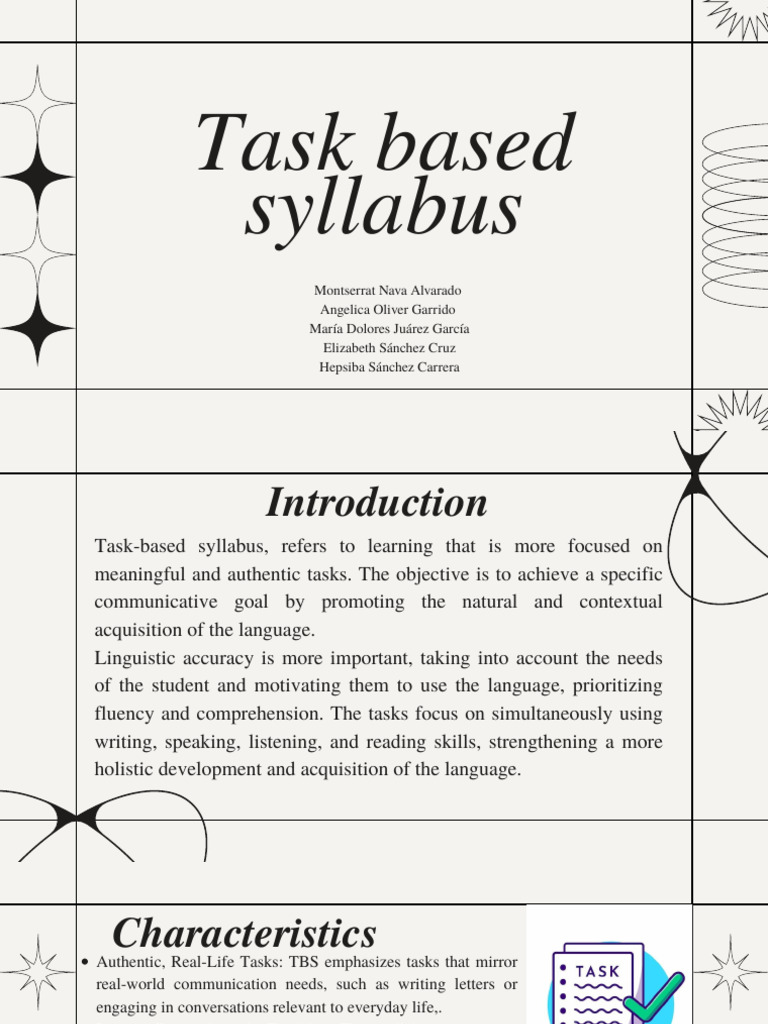 Task-Based Syllabus for Language Learning | PDF | Learning | Cognition
