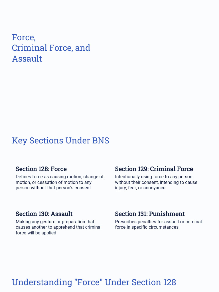 Understanding Force and Assault Laws | PDF | Assault | Crimes