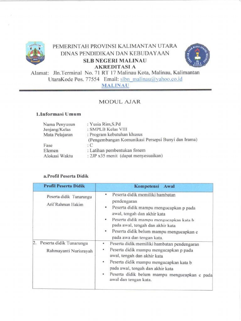 Modul Ajar SMPLB | PDF