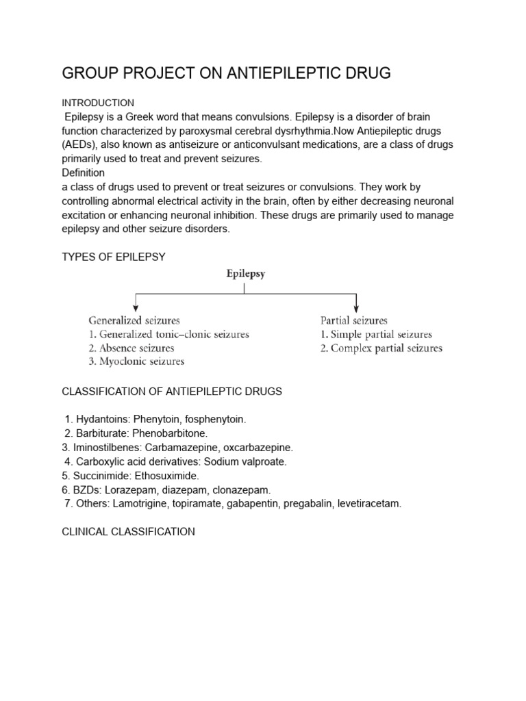 Antiepileptic Drugs Overview and Types | PDF | Epilepsy | Clinical Medicine