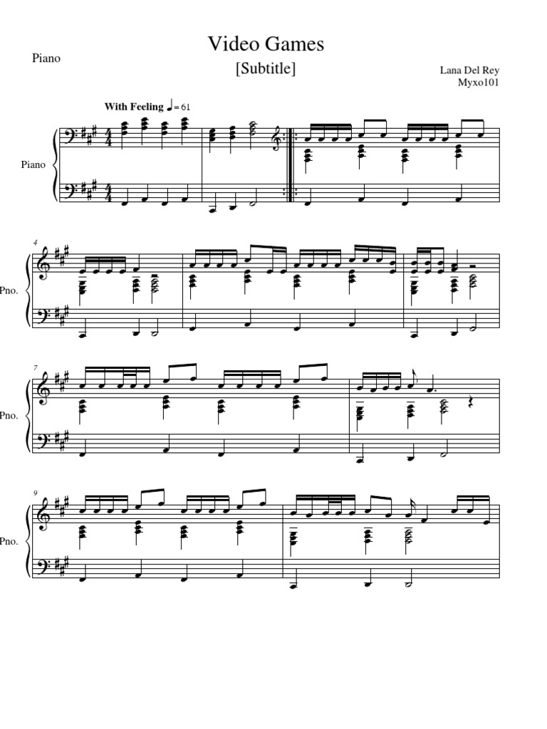 Video Games - Piano | PDF | Games & Activities
