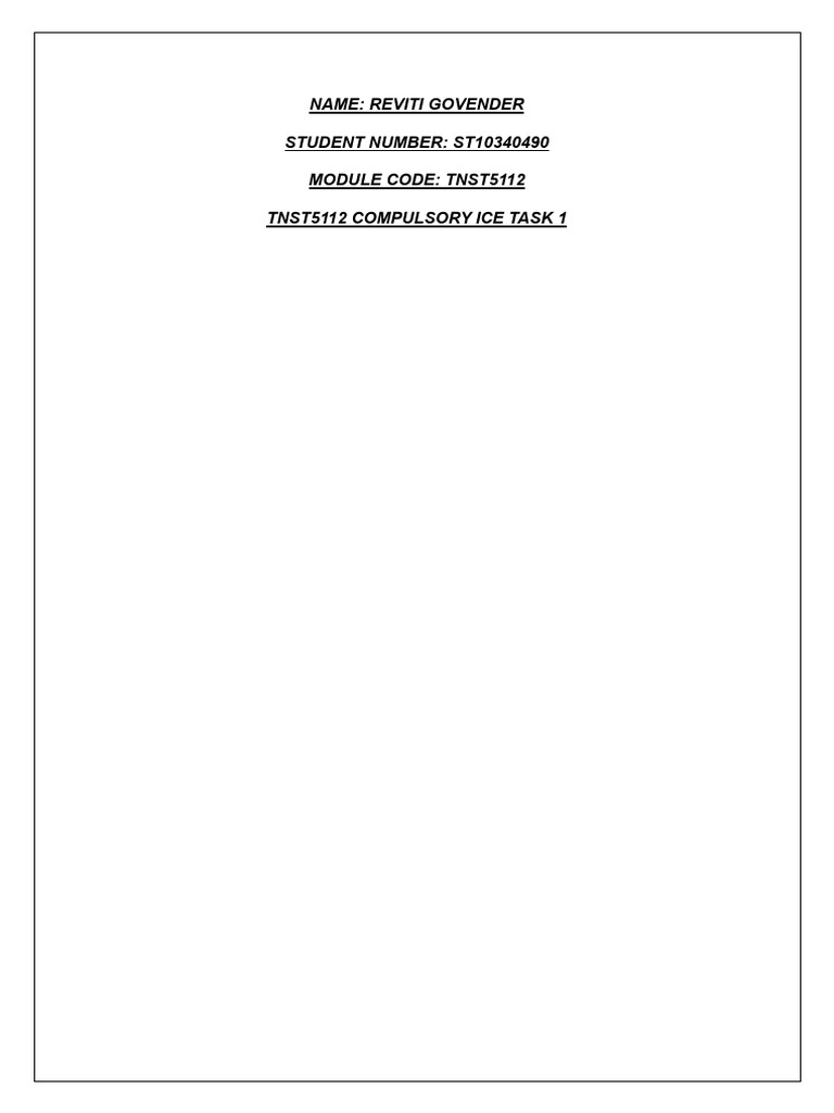 St10340490 Tnst5112 Comp Ice Task 1 | PDF | Learning | Inquiry Based ...