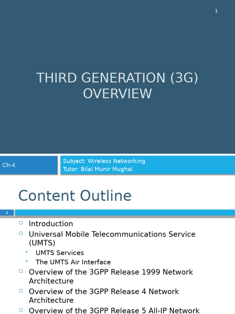 3G Wireless Networking Overview | PDF | 3 G | Mobile Technology