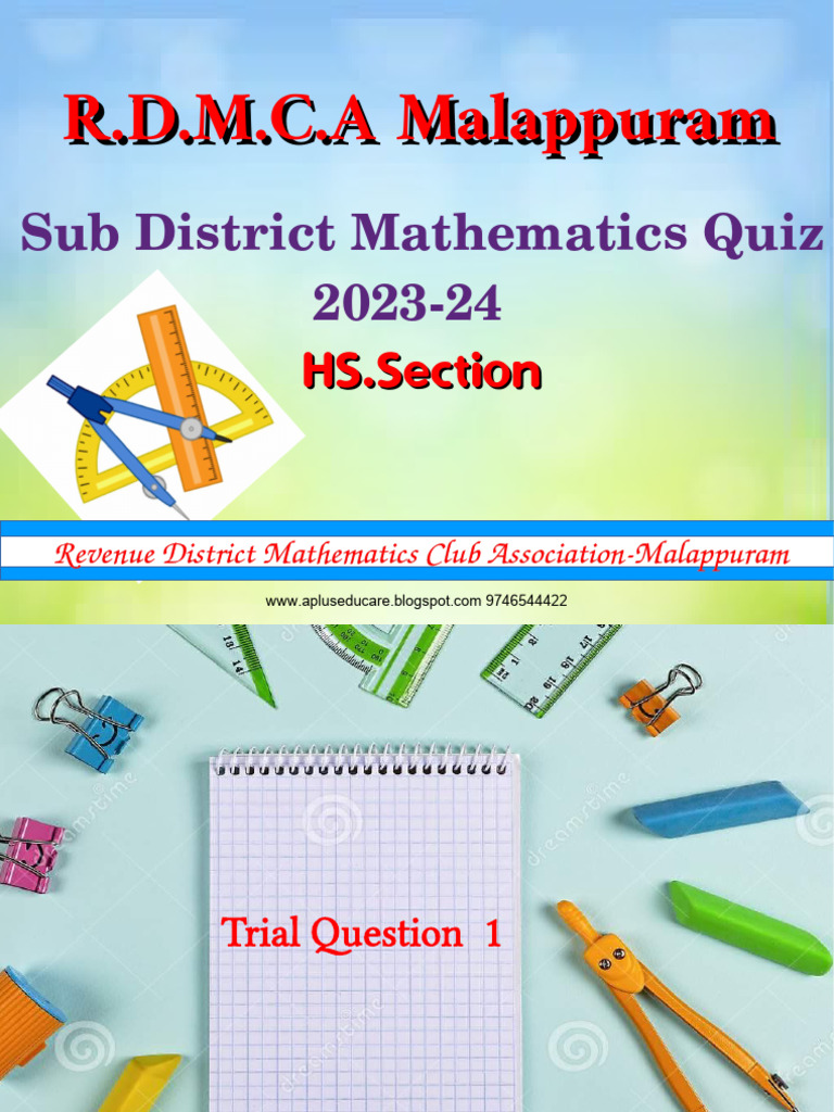A - Blog-School Science Fair-Sub District Maths Quiz-Hs | PDF