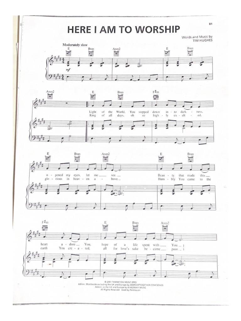 Here I Am To Worship | PDF
