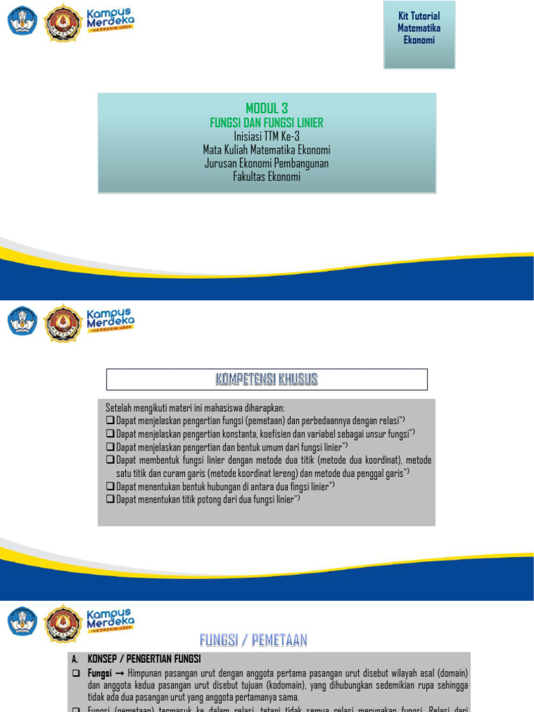 Fungsi dan Fungsi Linier dalam Ekonomi | PDF
