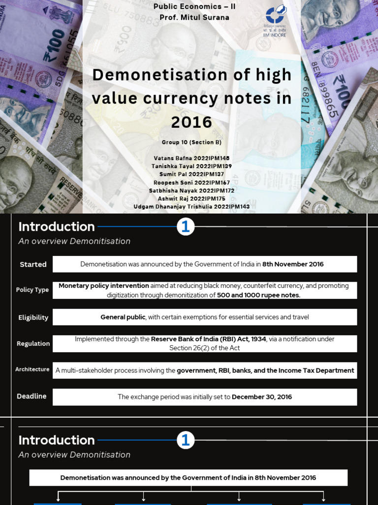 Demonetisation of High Value Currency Notes in 2016 PE II | PDF ...