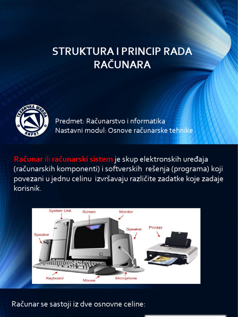 Struktura I Princip Rada Racunara | PDF