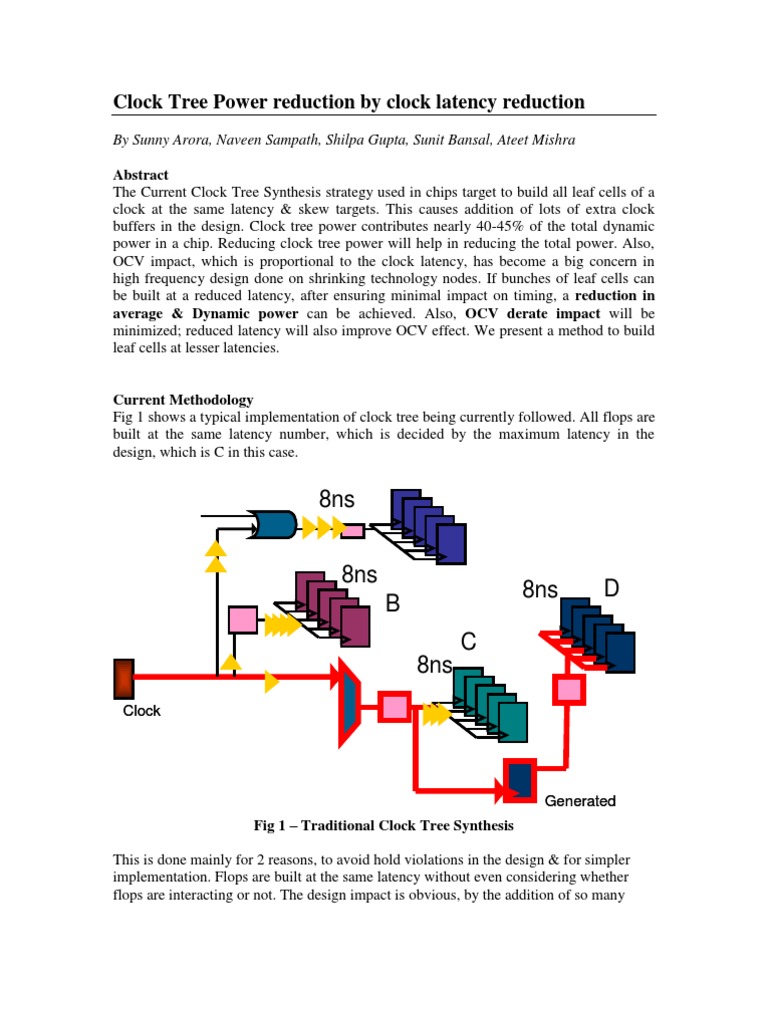 Clock Tree Power Reduction by Clock Latency Reduction | PDF | Latency ...