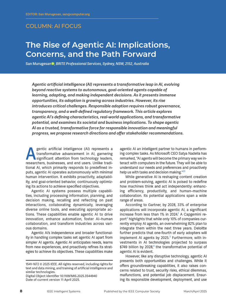 Agentic AI: Opportunities and Challenges | PDF | Artificial ...