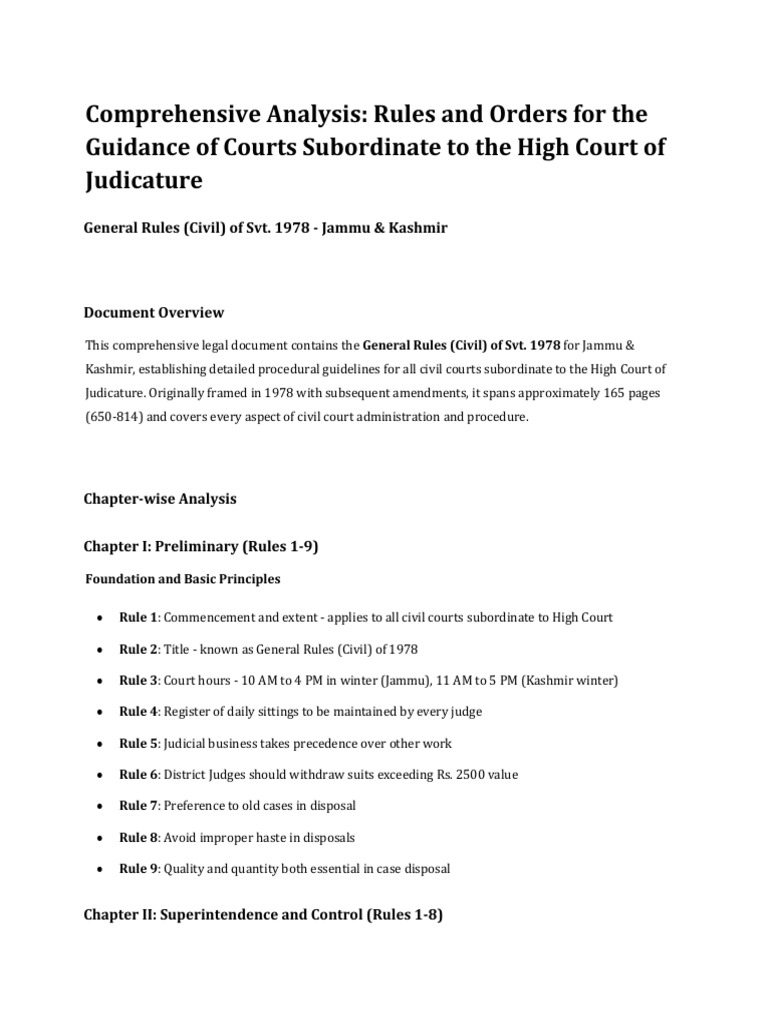 J&K Civil Court Rules 1978 Overview | PDF | Lawsuit | Affidavit