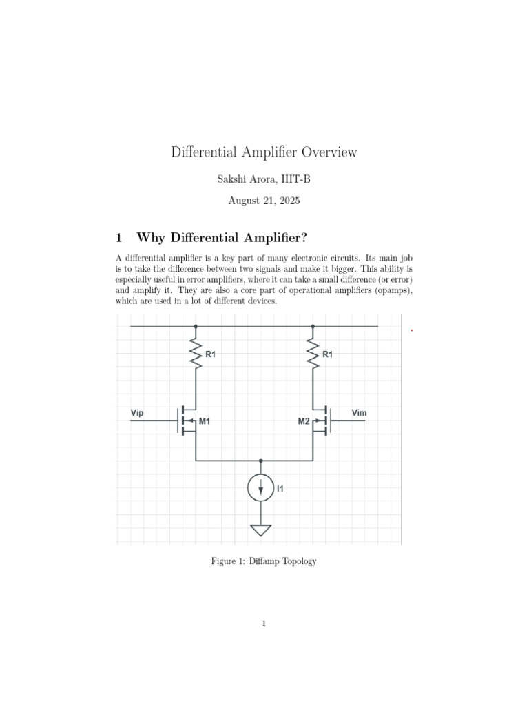 Differential Amplifier Explained | PDF | Amplifier | Operational Amplifier
