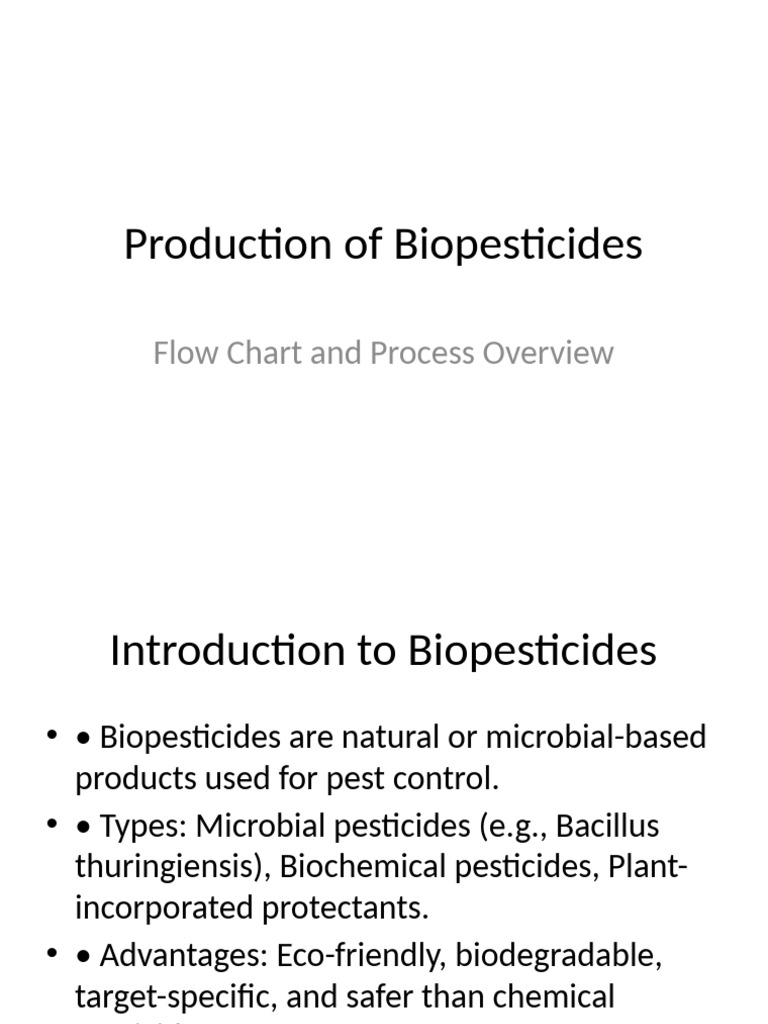 Biopesticides Production Process Overview | PDF