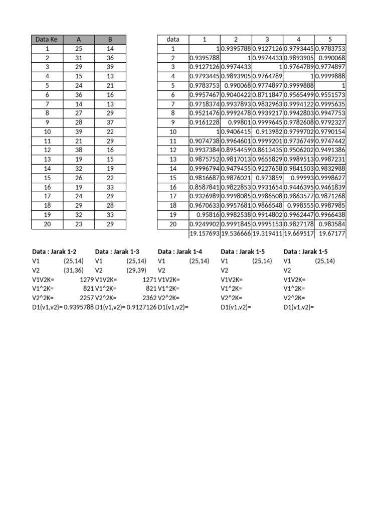 Format Matriks Distance | PDF