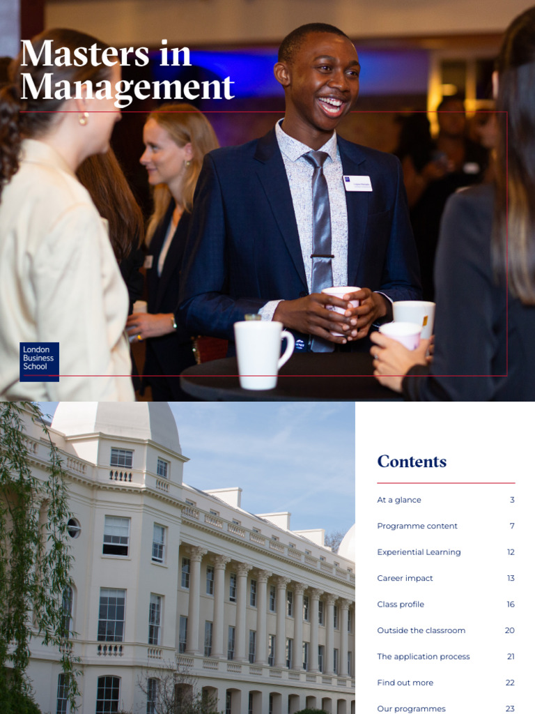 Masters in Management Overview 2023 | PDF | Master Of Business ...