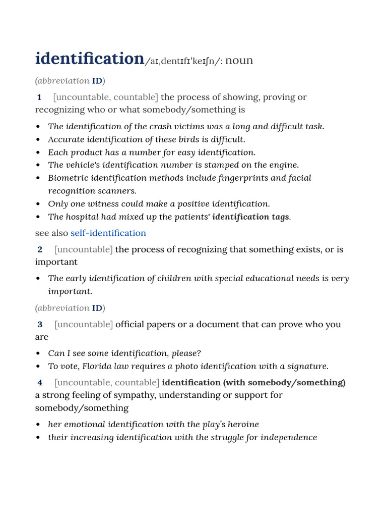 Understanding Identification and Its Types | PDF | User Interface | Noun