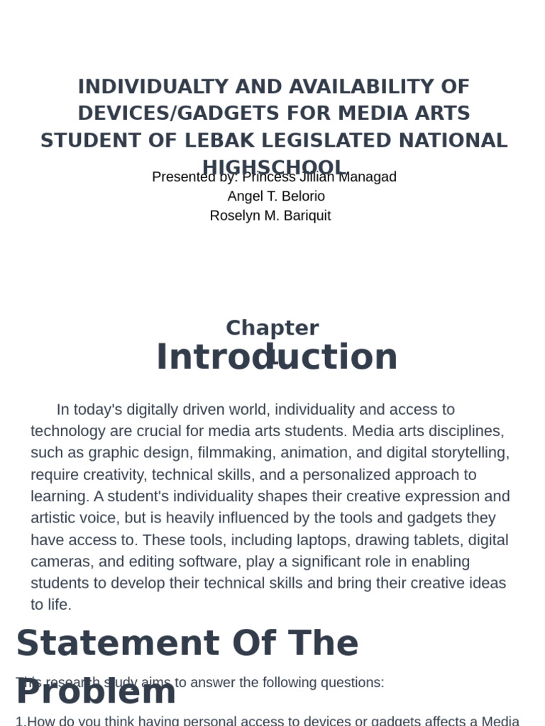 Impact of Tech Access on Media Arts Students | PDF