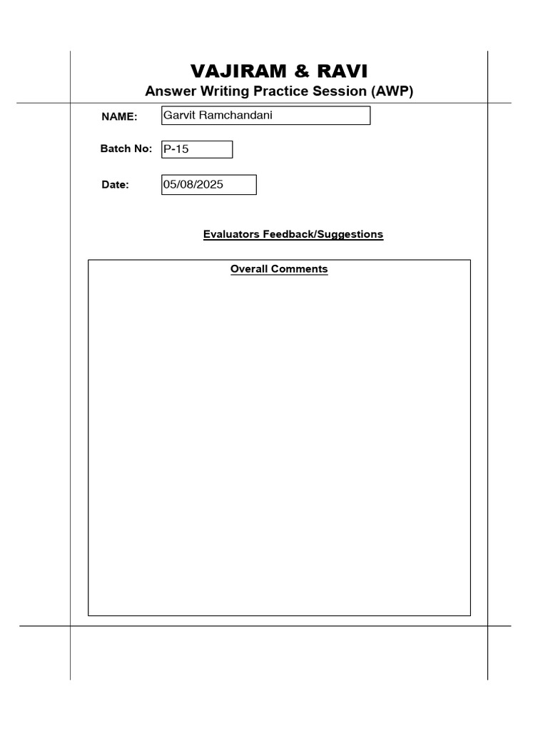 Awp Answer Sheet New Format - AddPage-2 | PDF