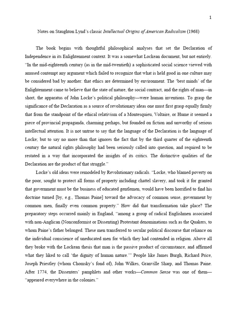 Intellectual Roots of American Radicalism | PDF | John Locke | Property