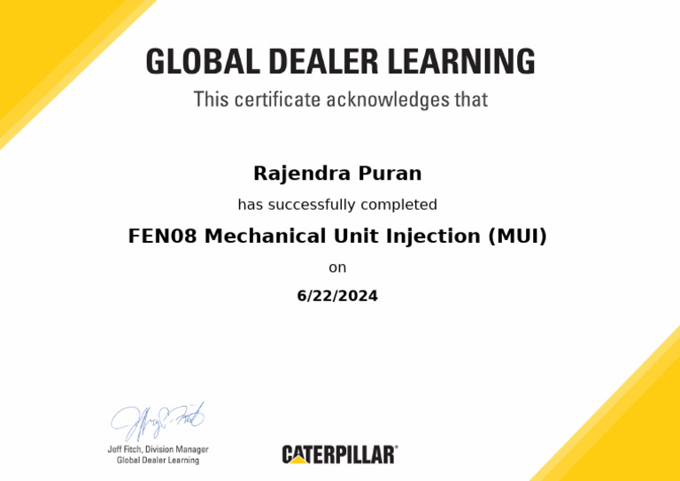 MUI Injection Certification Completion | PDF