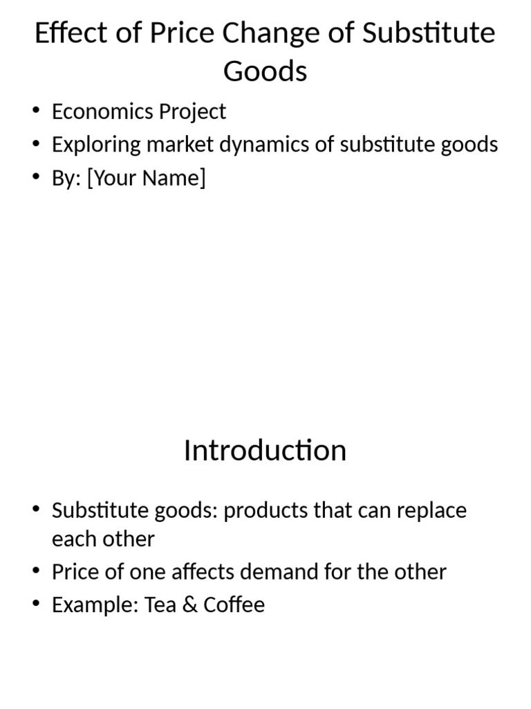 Impact of Substitute Goods' Price Changes | PDF
