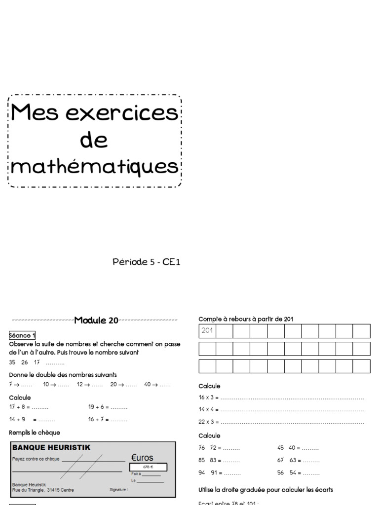 Exercices de maths CE1 à imprimer | PDF