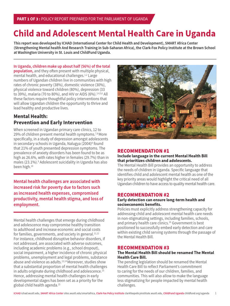 Adolescent Mental Health in Uganda | PDF | Mental Health | Mental Disorder