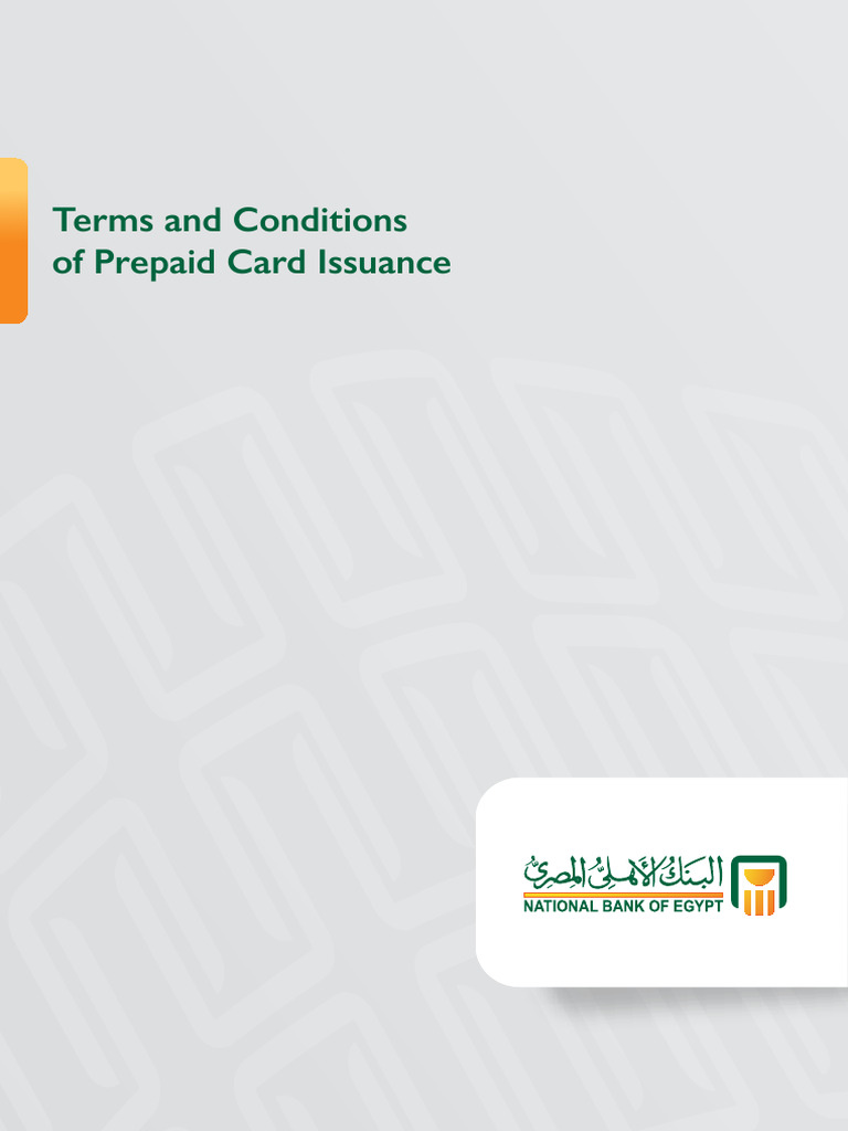 NBE Prepaid Card Terms and Conditions | PDF | Debit Card | Banks