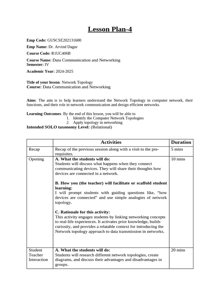 Understanding Network Topology in Networking | PDF | Learning ...