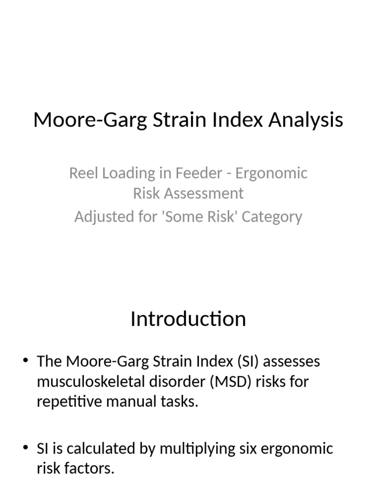 Moore-Garg Strain Index Evaluation | PDF