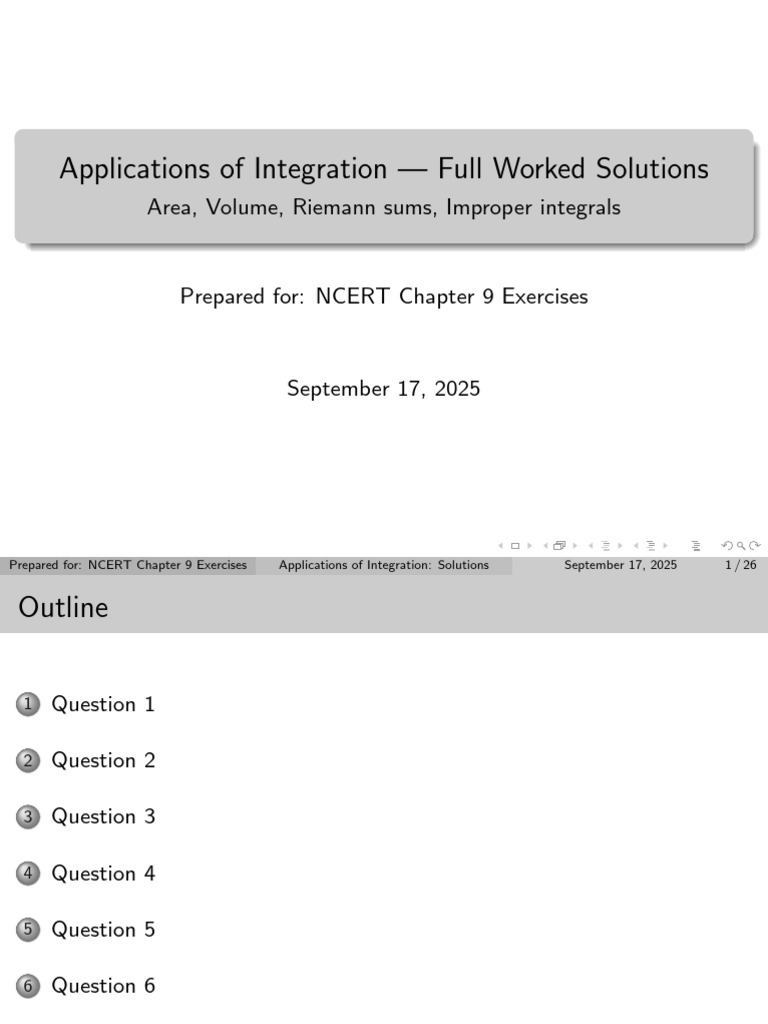 Integration Applications and Solutions | PDF | Integral | Pi