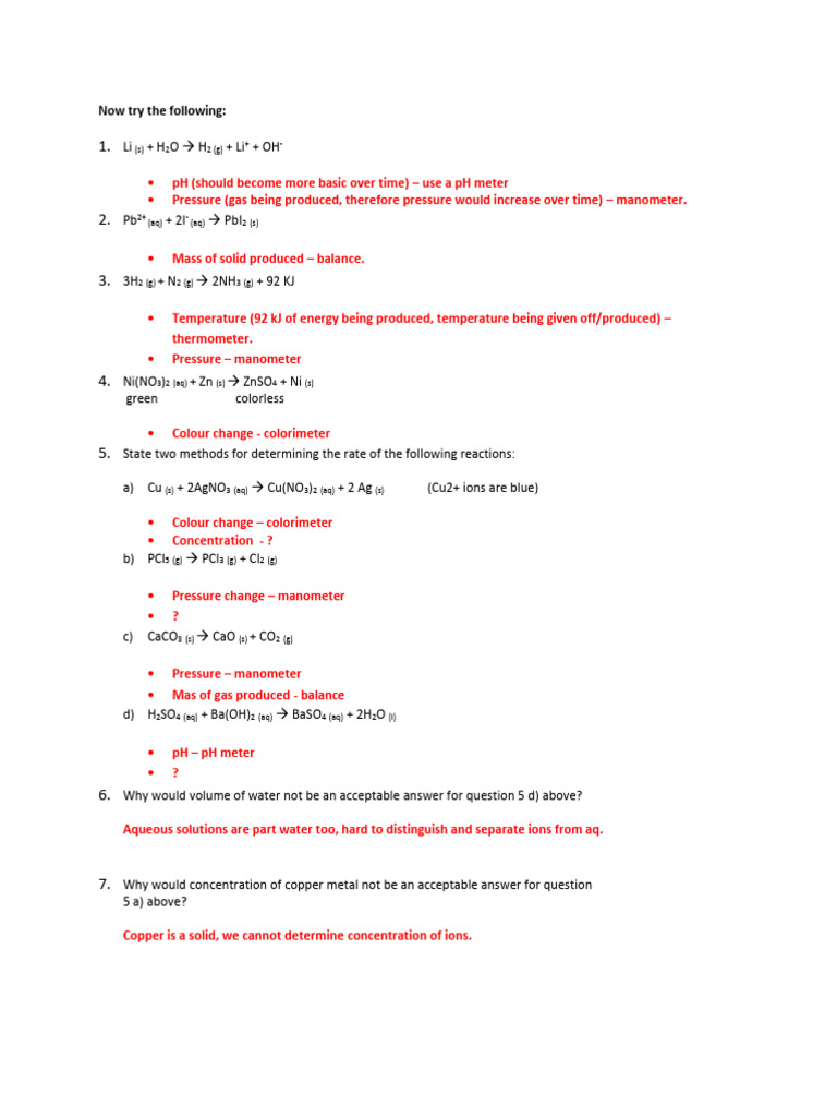 Measuring Rate Key | PDF