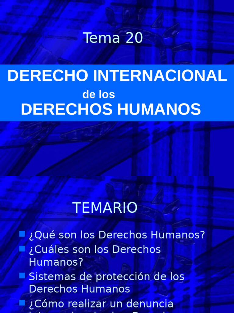 Tema 20 Derecho Internacional de Los Derechos Humanos | PDF | Convenio ...