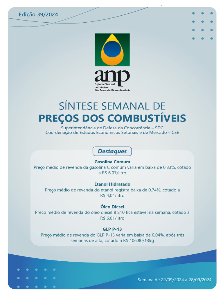 sintese-precos-n39 | PDF | Combustíveis | Fontes de energia química