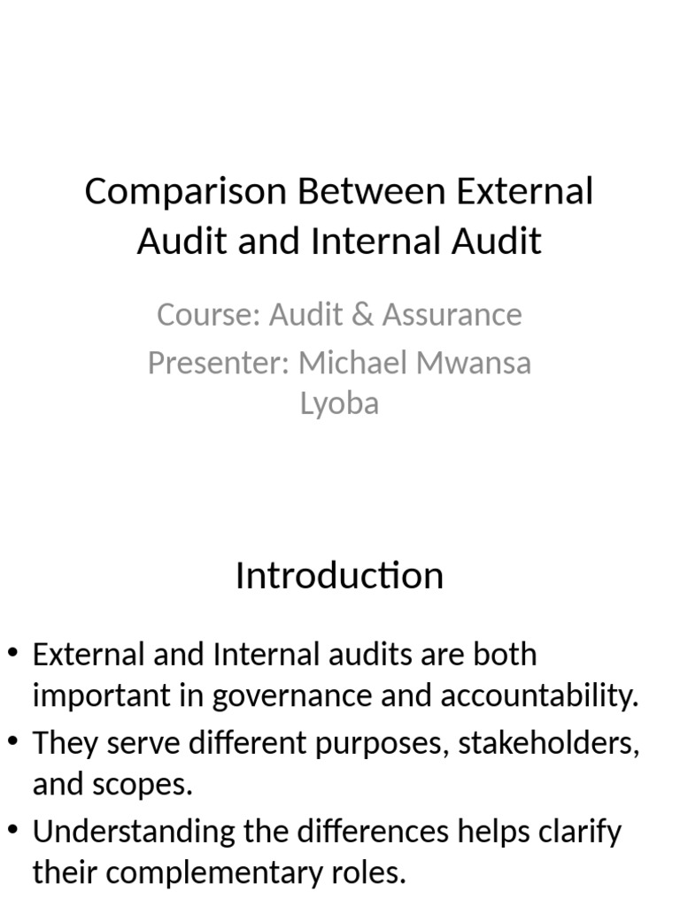 External vs Internal Audit Explained | PDF | Audit | Internal Audit