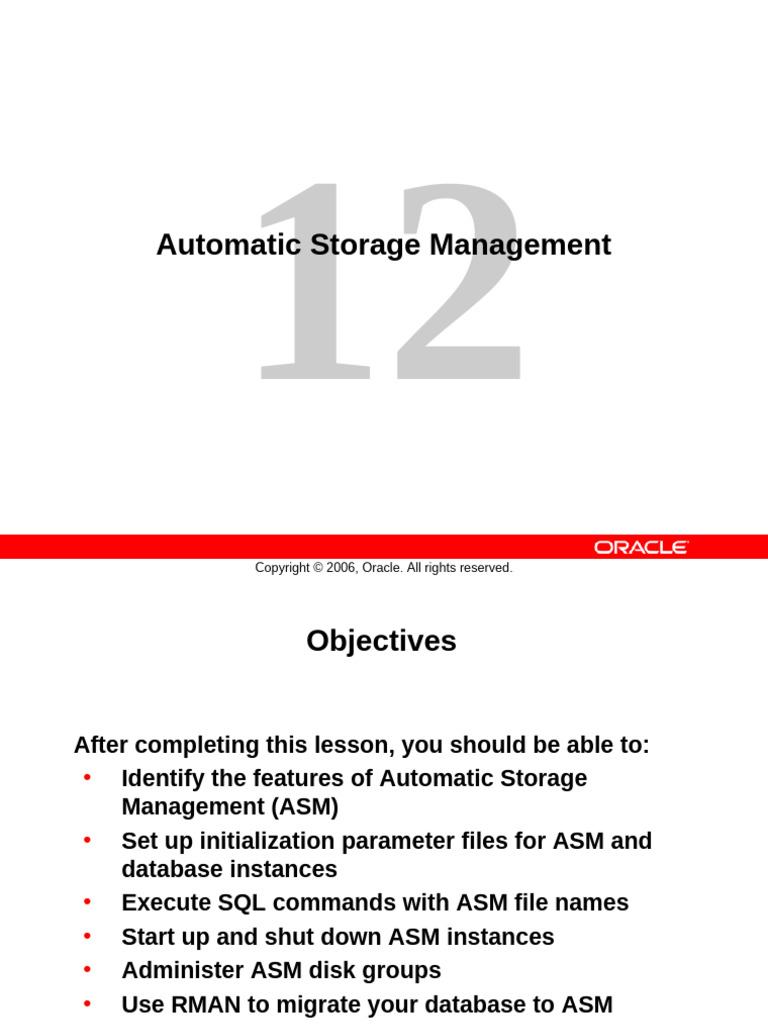 Automatic Storage Management Guide | PDF | Databases | Computer Data