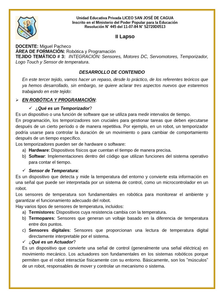 Clase 3 | PDF | Sensor | Hardware de la computadora