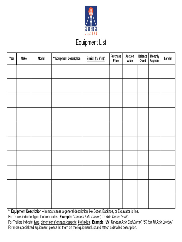 Comprehensive Equipment Inventory Guide | PDF
