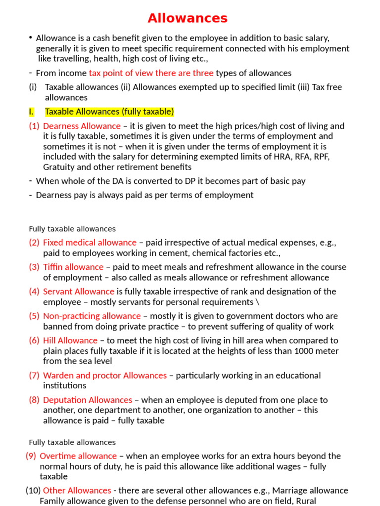 Allowances 5th March 2025 | PDF | Cost Of Living | Employment
