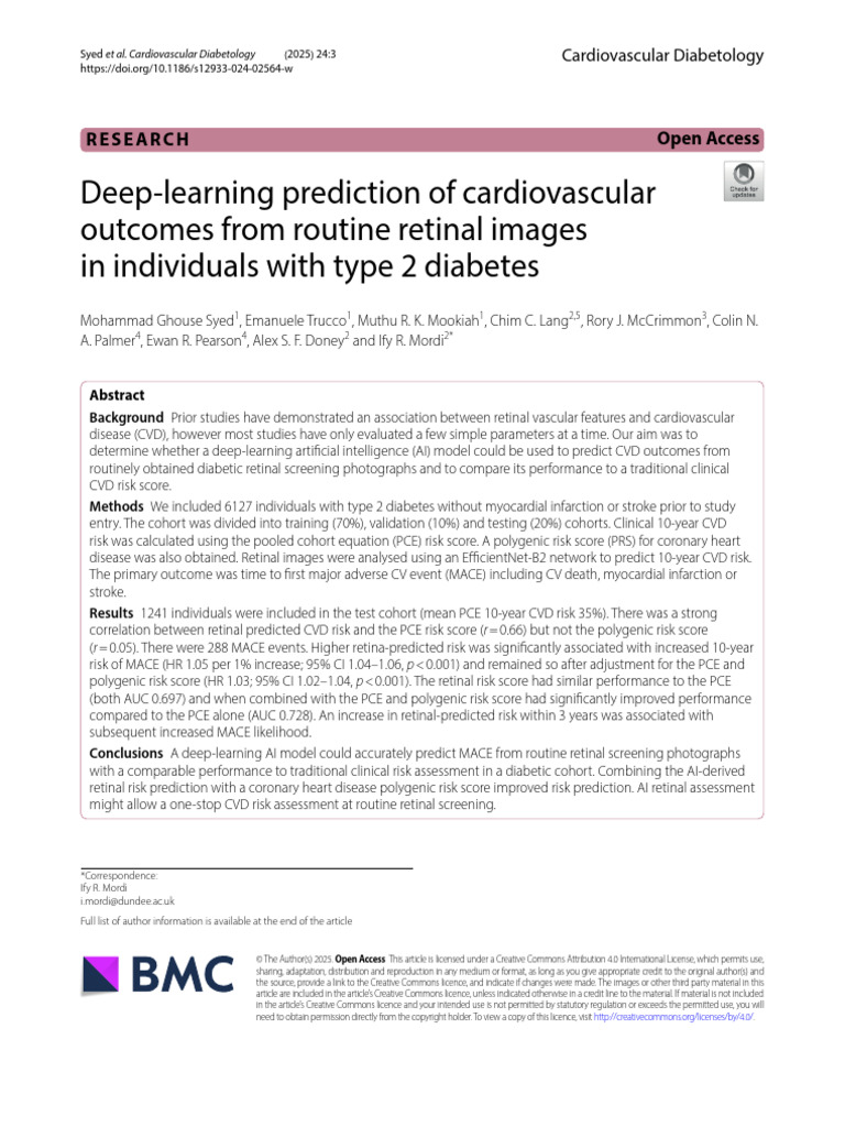 Deep-Learning Prediction of Cardiovascular Outcomes From Routine ...